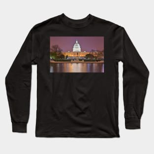 Glowing Washington DC Capitol Long Sleeve T-Shirt